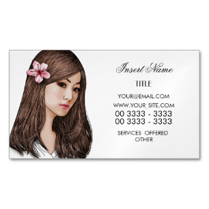 Elegant Cherry Blossom Magnetic Business Card