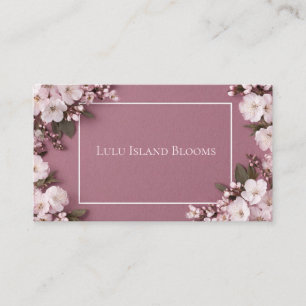 Elegant Cherry Blossom Pink Floral Mauve Business Card