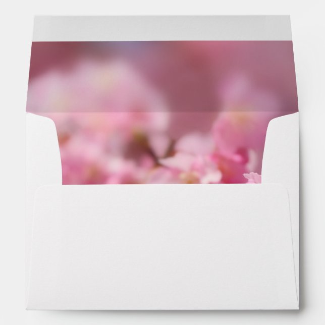 Elegant Cherry Blossom Sakura Floral Pink  Envelope (Back (Bottom))