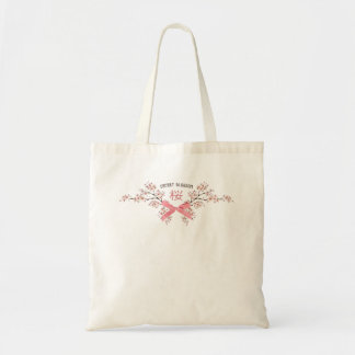 Elegant Cherry Blossom Sakura with Pink Ribbon Bow Tote Bag