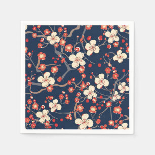Elegant Cherry Blossom Seamless Pattern (10) Napkin