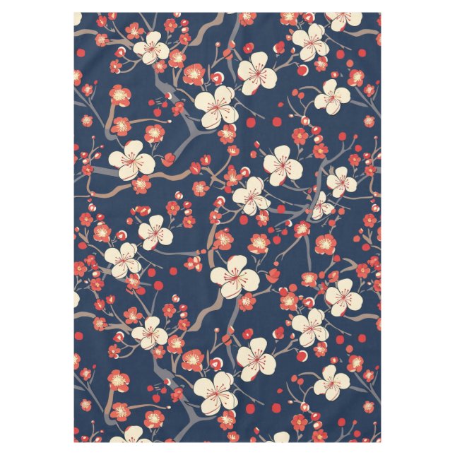 Elegant Cherry Blossom Seamless Pattern (10) Tablecloth (Front)