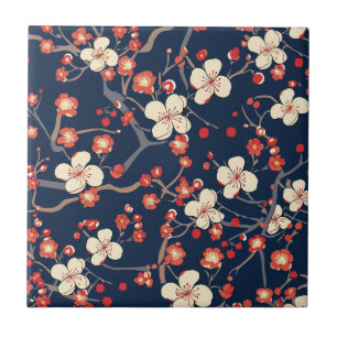 Elegant Cherry Blossom Seamless Pattern (10) Tile