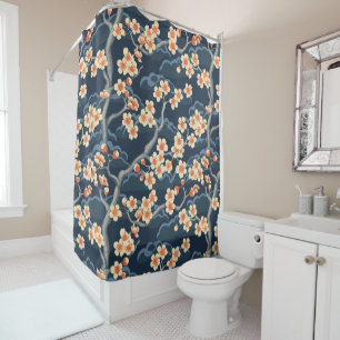 Elegant Cherry Blossom Seamless Pattern (11) Shower Curtain