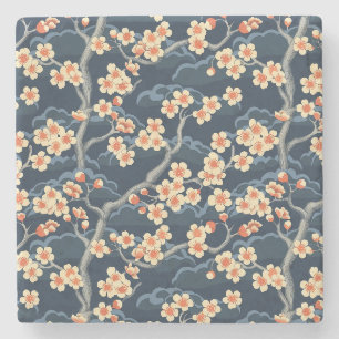 Elegant Cherry Blossom Seamless Pattern (11) Stone Coaster
