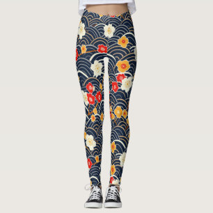Elegant Cherry Blossom Seamless Pattern (12) Leggings