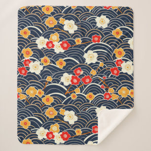 Elegant Cherry Blossom Seamless Pattern (12) Sherpa Blanket