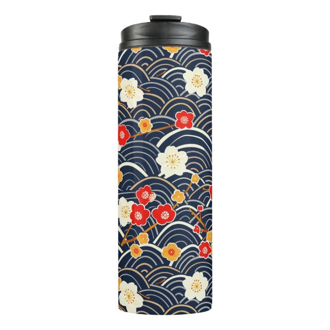 Elegant Cherry Blossom Seamless Pattern (12) Thermal Tumbler (Front)