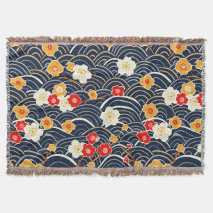 Elegant Cherry Blossom Seamless Pattern (12) Throw Blanket