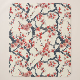 Elegant Cherry Blossom Seamless Pattern (13) Sherpa Blanket