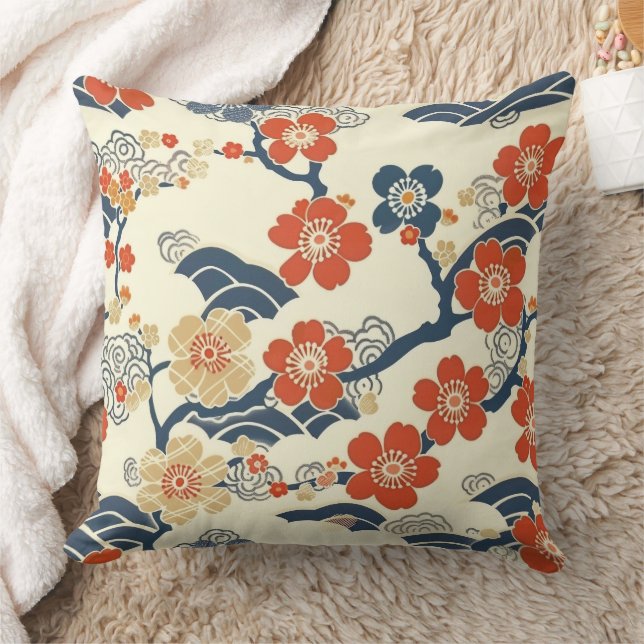 Elegant Cherry Blossom Seamless Pattern (14) Cushion (Blanket)