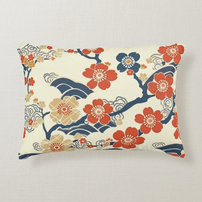 Elegant Cherry Blossom Seamless Pattern (14) Decorative Cushion (Front)