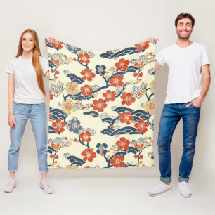 Elegant Cherry Blossom Seamless Pattern (14) Fleece Blanket