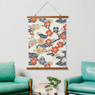 Elegant Cherry Blossom Seamless Pattern (14) Hanging Tapestry