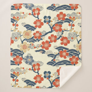 Elegant Cherry Blossom Seamless Pattern (14) Sherpa Blanket