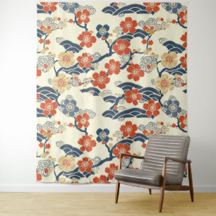 Elegant Cherry Blossom Seamless Pattern (14) Tapestry