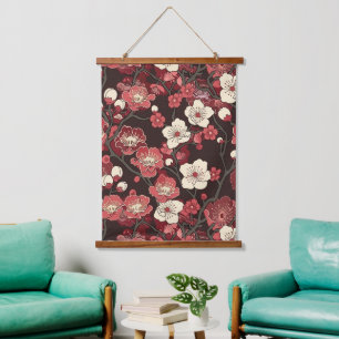 Elegant Cherry Blossom Seamless Pattern (15) Hanging Tapestry