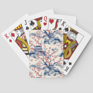 Elegant Cherry Blossom Seamless Pattern (15) Playing Cards