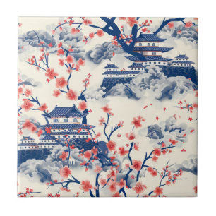Elegant Cherry Blossom Seamless Pattern (15) Tile