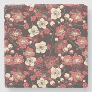 Elegant Cherry Blossom Seamless Pattern (16) Stone Coaster