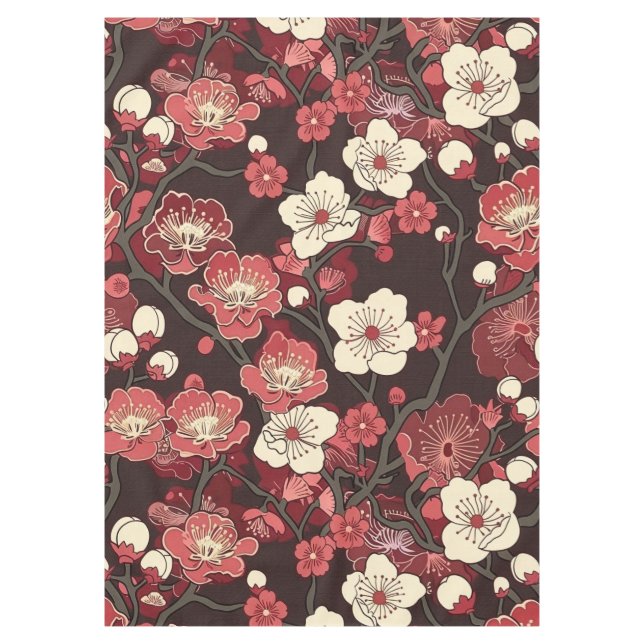 Elegant Cherry Blossom Seamless Pattern (16) Tablecloth (Front)