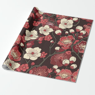 Elegant Cherry Blossom Seamless Pattern (16) Wrapping Paper