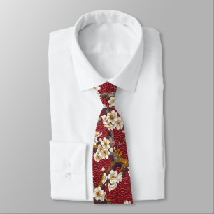 Elegant Cherry Blossom Seamless Pattern (17) Tie