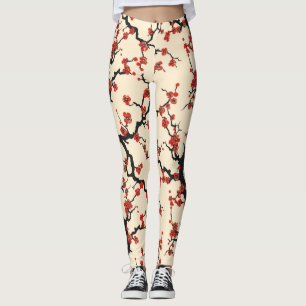 Elegant Cherry Blossom Seamless Pattern (1) Leggings
