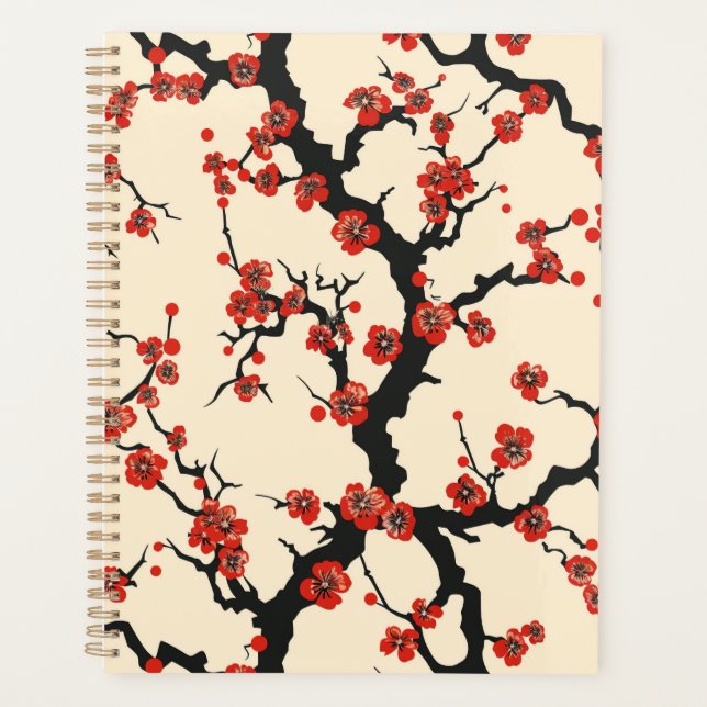 Elegant Cherry Blossom Seamless Pattern (1) Planner (Front)