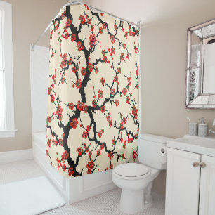 Elegant Cherry Blossom Seamless Pattern (1) Shower Curtain