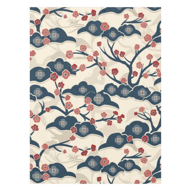 Elegant Cherry Blossom Seamless Pattern (2) Tablecloth (Front)