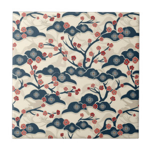 Elegant Cherry Blossom Seamless Pattern (2) Tile