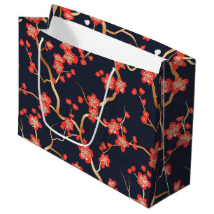 Elegant Cherry Blossom Seamless Pattern (3) Large Gift Bag