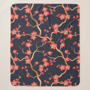 Elegant Cherry Blossom Seamless Pattern (3) Sherpa Blanket