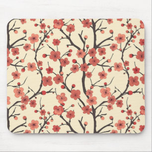Elegant Cherry Blossom Seamless Pattern (4) Mouse Pad