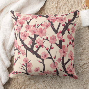 Elegant Cherry Blossom Seamless Pattern (6) Cushion