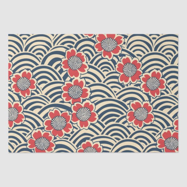 Elegant Cherry Blossom Seamless Pattern (8) Tissue Paper (Front)