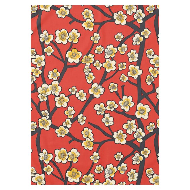 Elegant Cherry Blossom Seamless Pattern (9) Tablecloth (Front)