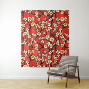 Elegant Cherry Blossom Seamless Pattern (9) Tapestry