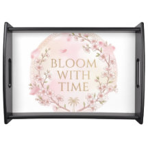 Elegant Cherry Blossom Serving Tray - 
