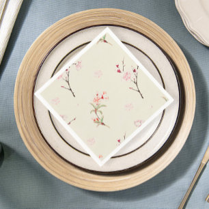 Elegant Cherry Blossom Tablecloth Set Napkin