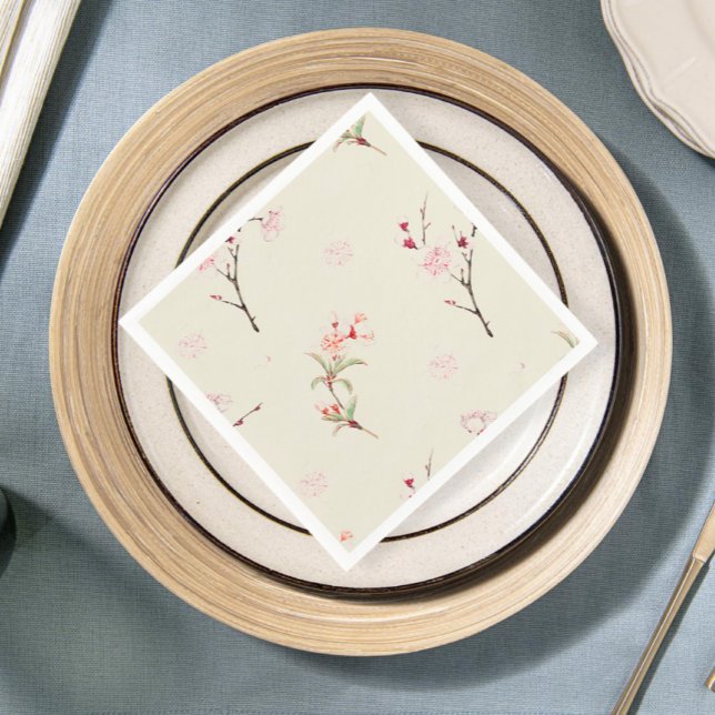 Elegant Cherry Blossom Tablecloth Set Napkin (Creator Uploaded)