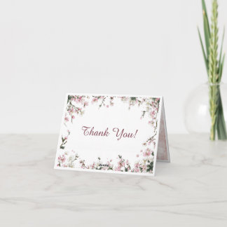 Elegant Cherry Blossom Thank You Card| Wedding   Card