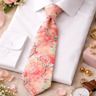 Elegant Cherry Blossom Tie