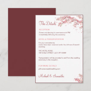 Elegant Cherry Blossom Wedding Enclosure Card