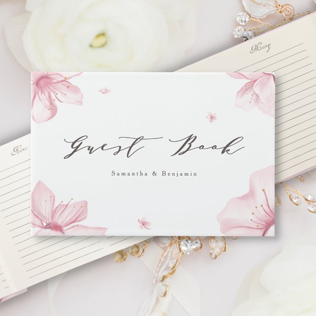 Elegant Cherry Blossom Wedding Guest Book (Creator Uploaded)