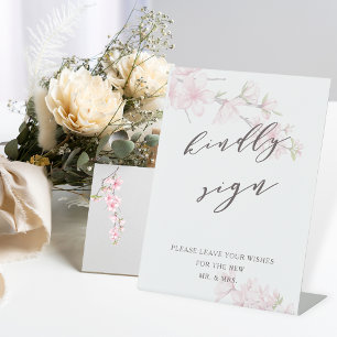 Elegant Cherry Blossom Wedding Kindly Sign
