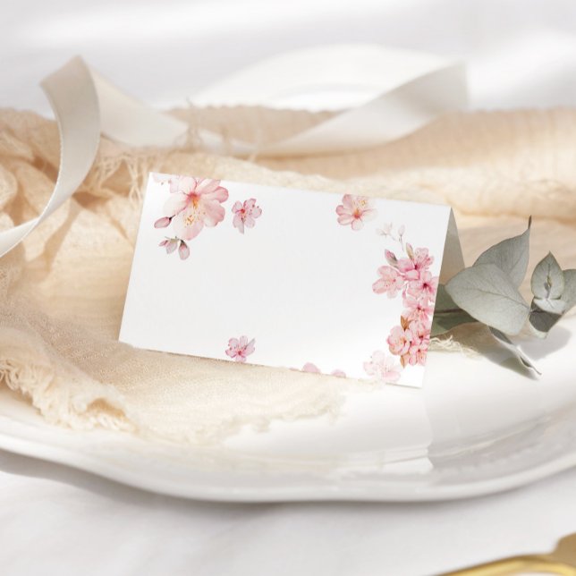 Elegant cherry blossom wedding place card (Creator Uploaded)