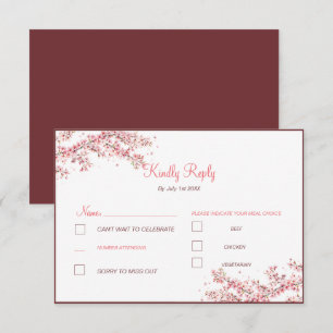 Elegant Cherry Blossom Wedding RSVP Card