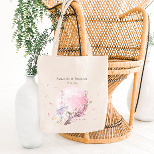 Elegant Cherry Blossom Wedding Welcome Tote Bag